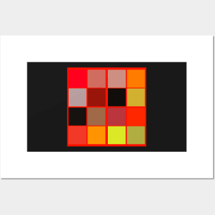 red orange yellow abstract geometrical pattern Posters and Art